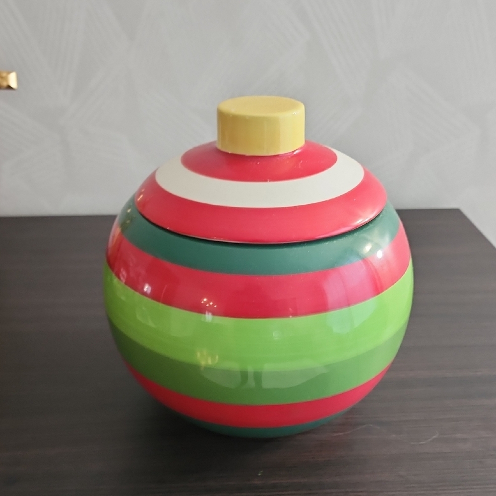 Colorful Striped Ceramic Jar